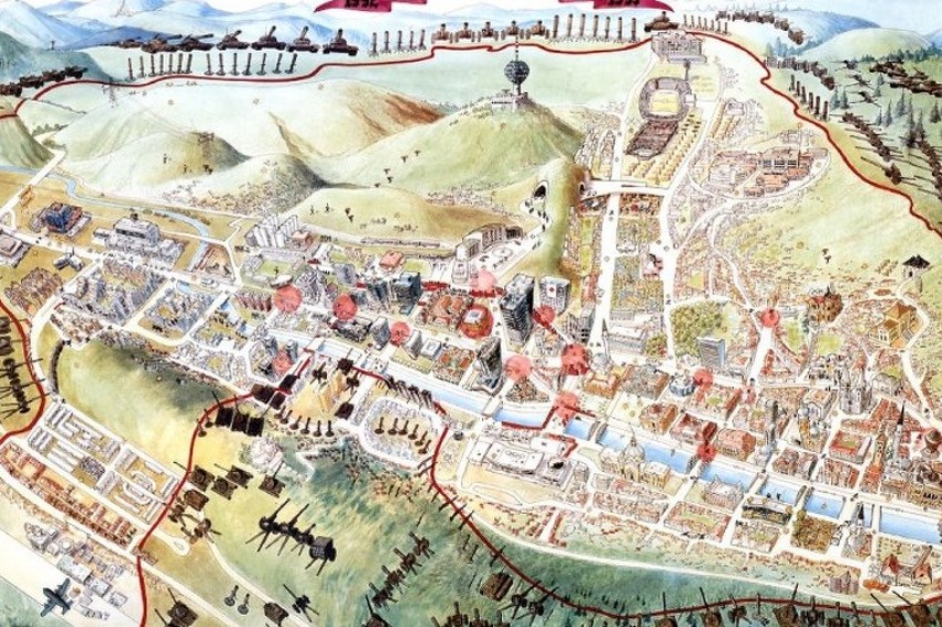 mapa sarajeva Mapa opsade Sarajeva u britanskoj Nacionalnoj biblioteci   Klix.ba mapa sarajeva