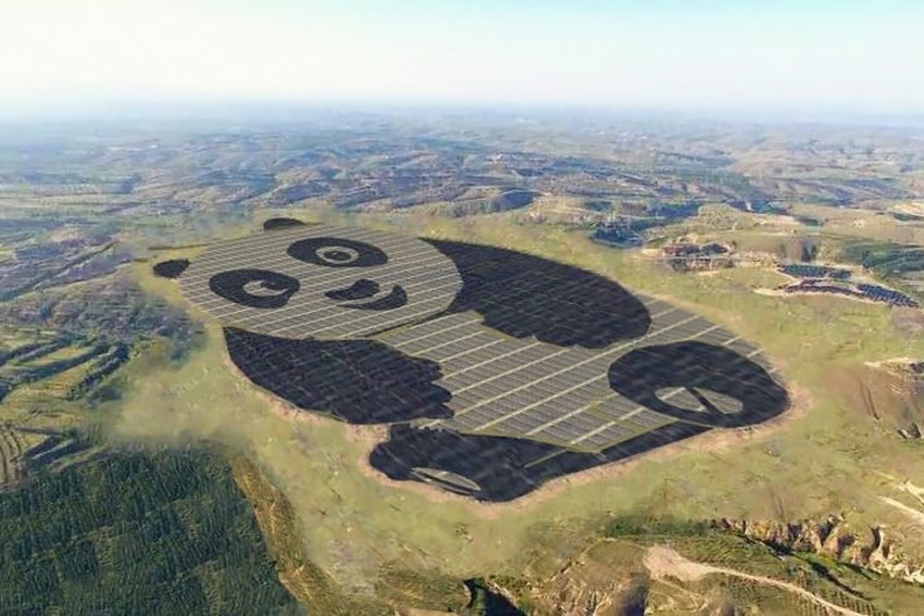 Kinezi izgradili gigantsku solarnu elektranu u obliku pande na milion kvadratnih metara