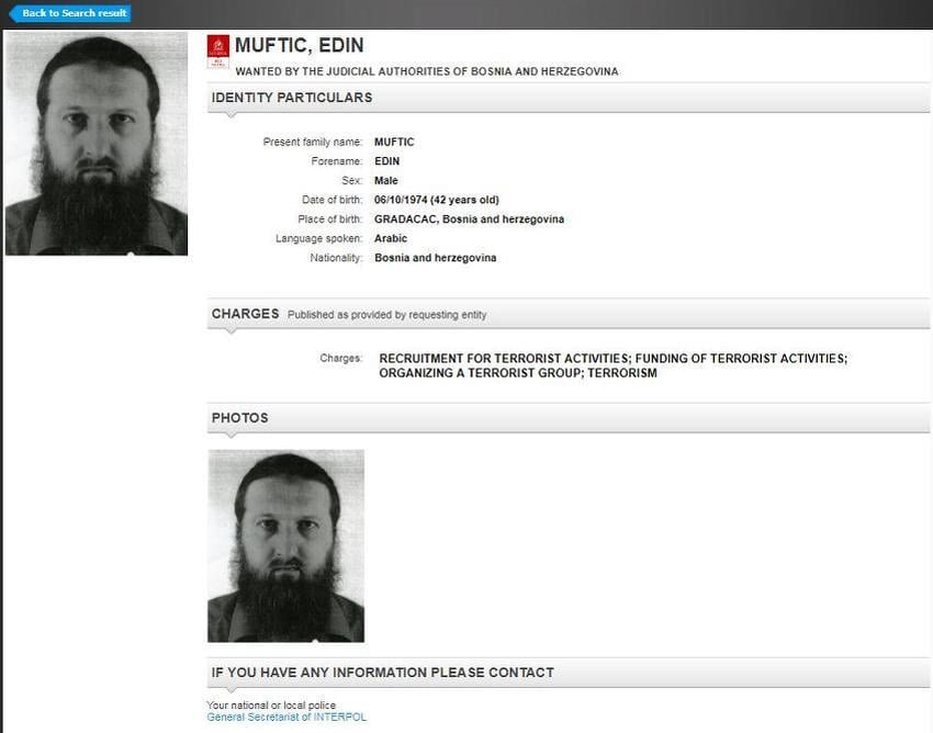 Interpol raspisao crvenu potjernicu za Edinom Muftićem iz Gradačca