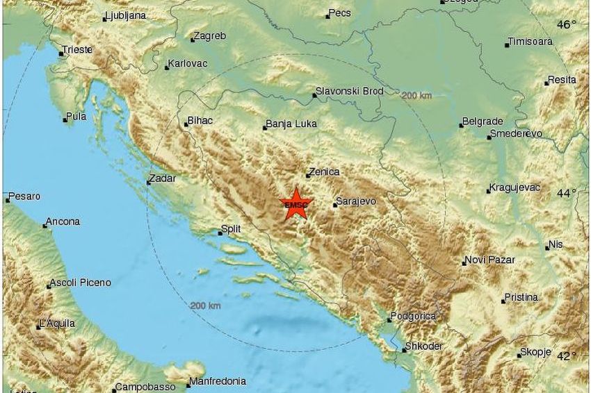 Tri zemljotresa na području Prozora "zaljulala" Sarajevo, Mostar i Zenicu