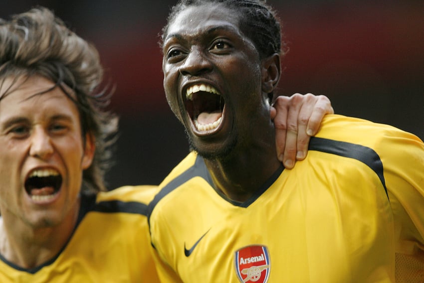 Rosicky i Adebayor u dresu Arsenala (Foto: AFP)