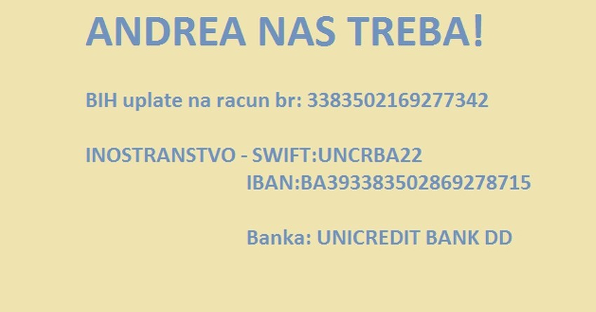 Andrei Lazarević treba skup lijek kojeg njeni roditelji ne mogu priuštiti