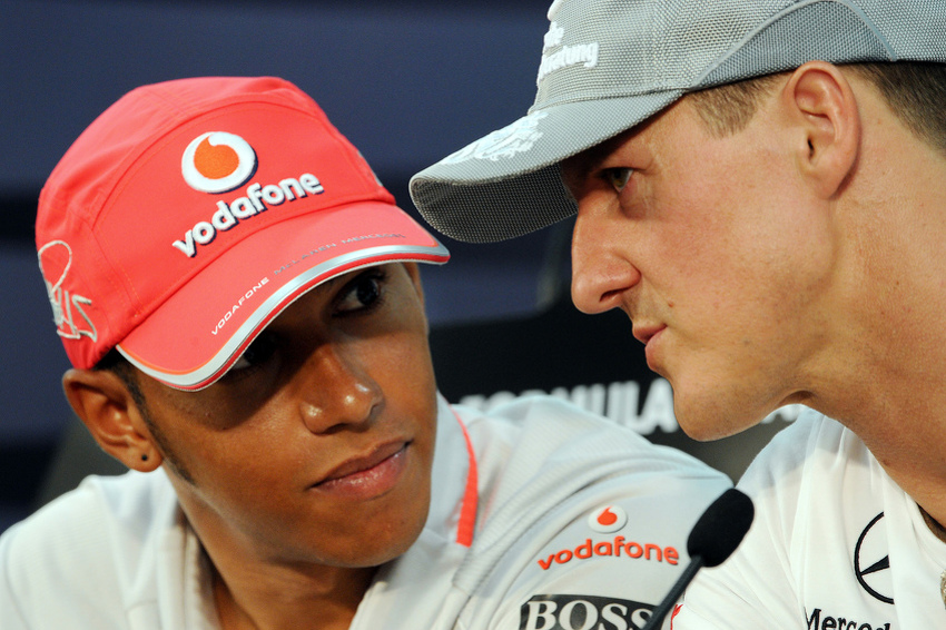 Hamilton i Schumacher (Foto: AFP)
