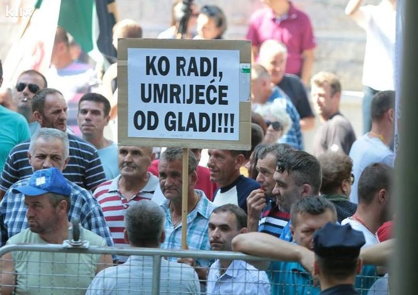 Protesti SSSBiH zbog Zakona o radu (Foto: Arhiv/Klix.ba)