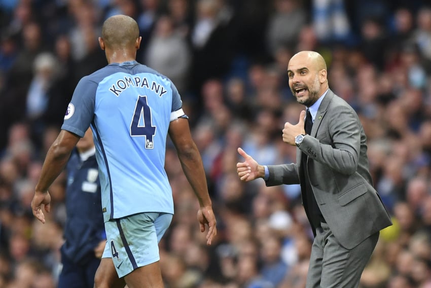 Kompany i Guardiola (Foto: AFP)