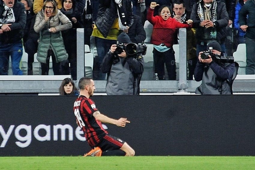 Trenutak kada Leonardo Bonucci proslavlja pogodak (Foto: EPA-EFE)