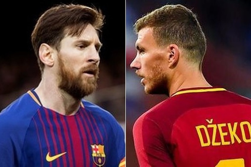 Leo Messi protiv Edina Džeke. (Foto: EPA-EFE)