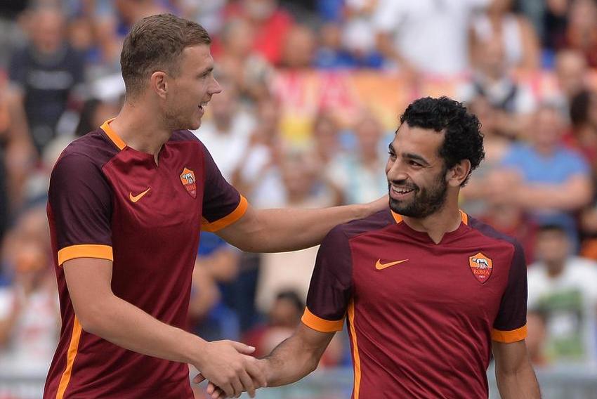 Edin Džeko i Mohamed Salah (Foto: EPA-EFE)