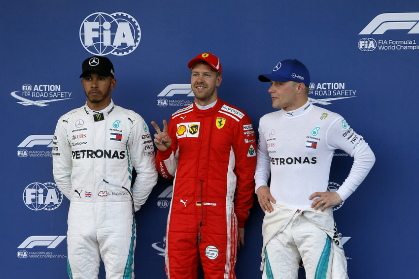 Hamilton, Vettel i Bottas (Foto: EPA-EFE)