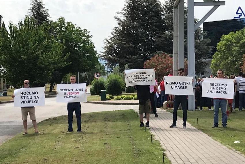Radnici mostarskog Aluminija poÄeli Å¡trajk upozorenja: Nismo guske u magli