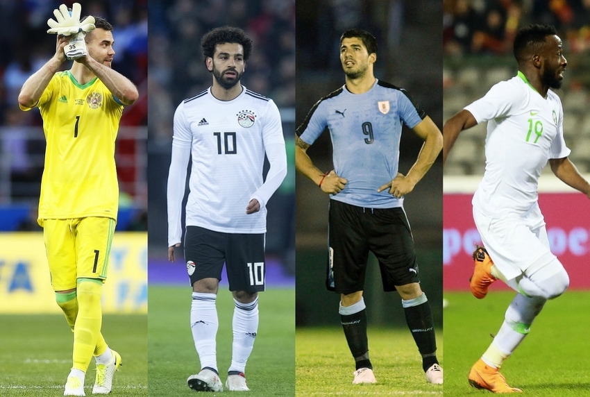 Igor Akinfeev, Mohamed Salah, Luis Suarez, Fahad Al-Muwallad (s lijeva na desno). (Foto: EPA-EFE)