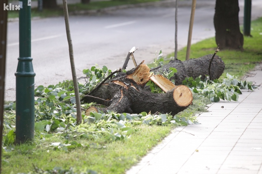Olujno nevrijeme obaralo stabla i izazvalo nestanak struje u nekoliko gradova u FBiH