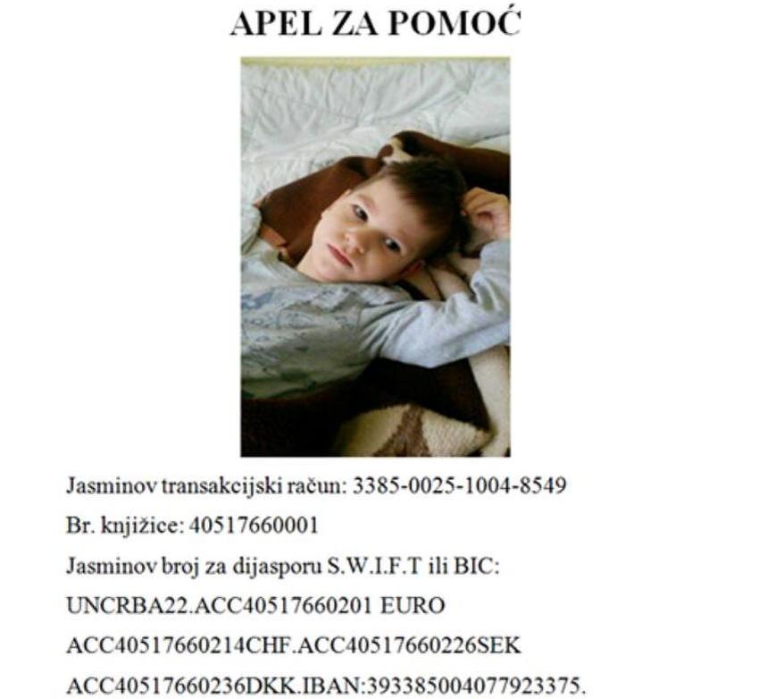 Dječak Jasmin Dizdarević želi na liječenje u Tursku, za to mu treba 8.000 eura