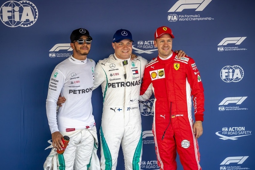 Hamilton, Bottas i Vettel (Foto: EPA-EFE)