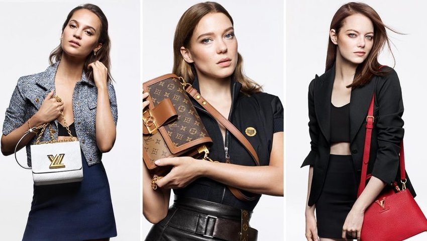 Alicia Vikander, Lea Seydoux i Emma Stone (Foto: Louis Vuitton)