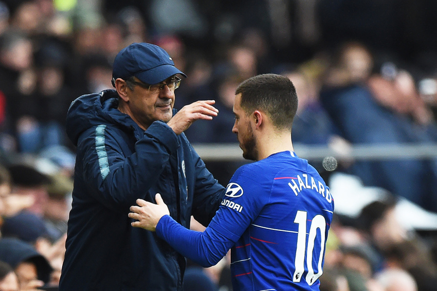 Maurizio Sarri i Eden Hazard (Foto: EPA-EFE)