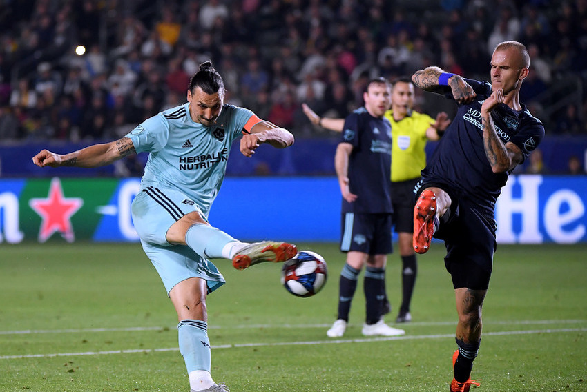 Ibrahimović na meču protiv Houstona (Foto: AFP)