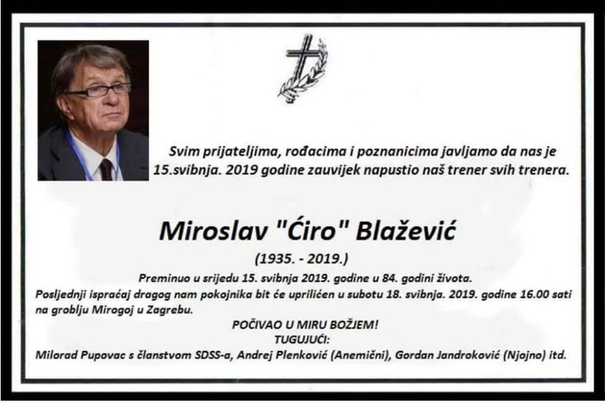 ''HDZ-ovac Ćiro Blažević snimio predizborni spot za Milorada Pupovca'' B_190517121