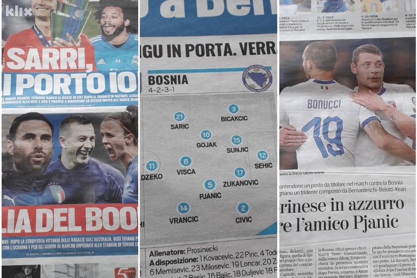 Naslovnice sportskih novina u Italiji (Foto: Klix.ba)