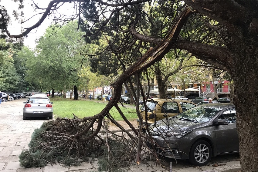 Olujno nevrijeme u Mostaru lomilo stabla, oštećeno nekoliko automobila