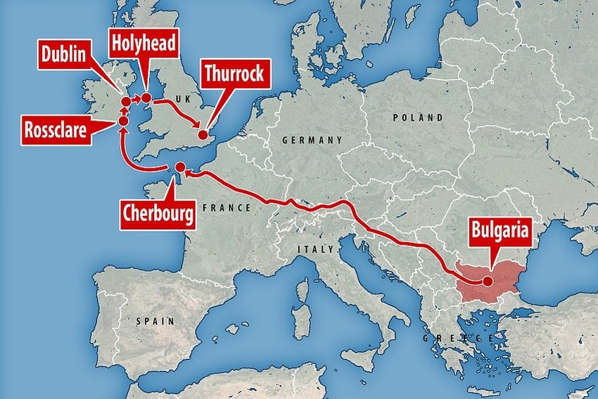 Navodna ruta kretanja (Foto: Daily Mail)