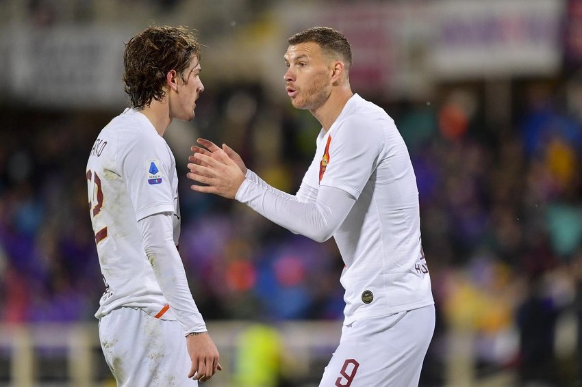 Zaniolo i Džeko (Foto: AS Roma)