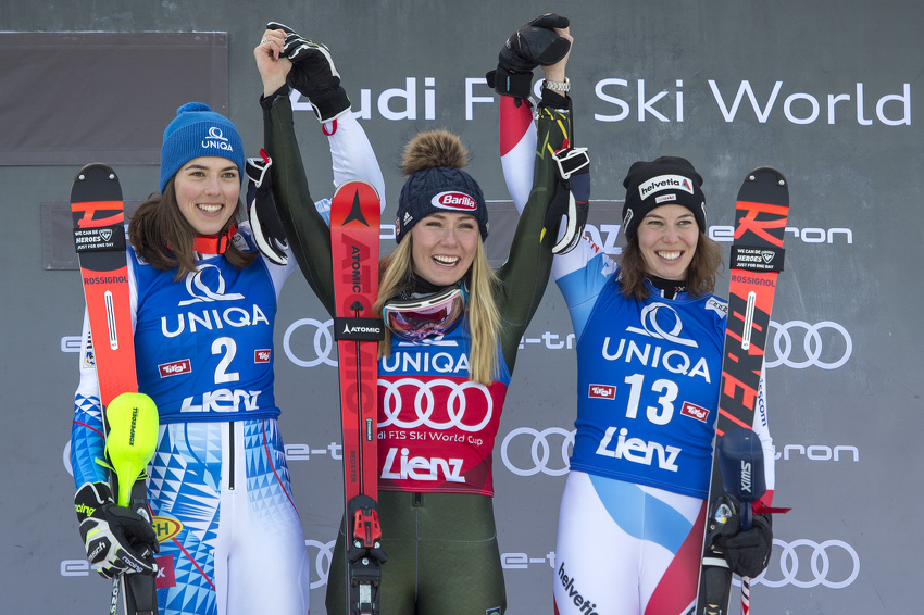 Petra Vlhova, Mikaela Shiffrin i Michelle Gisin