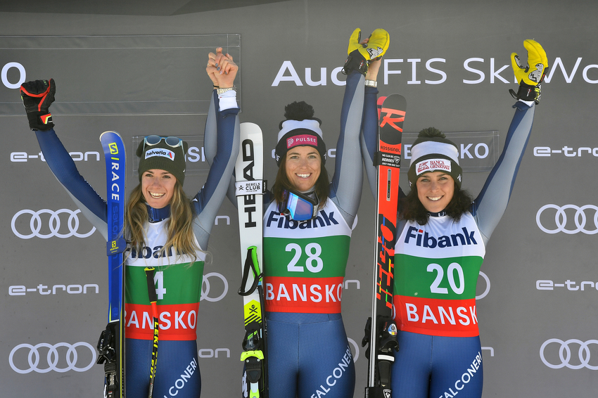 MArta Bassino, Elena Curtoni i Federica Brignone (Foto: EPA-EFE)