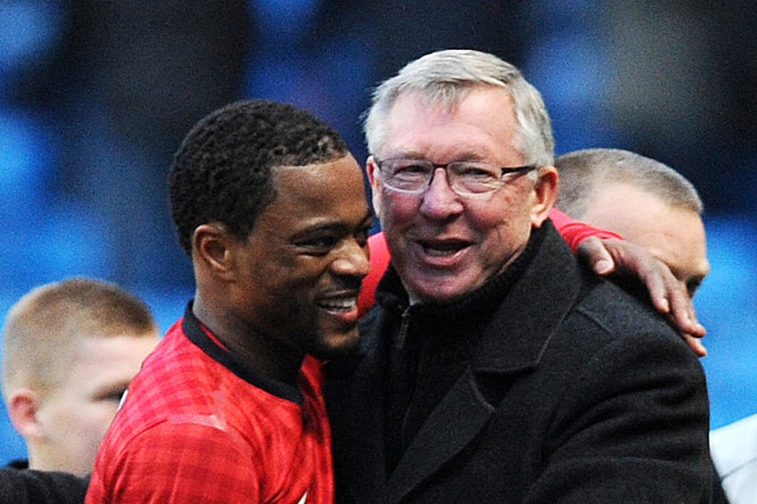 Patrice Evra i Alex Ferguson (Foto: EPA-EFE)