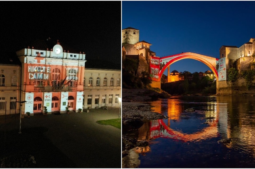 Zgrada grada Bijeljine i Stari most u Mostaru