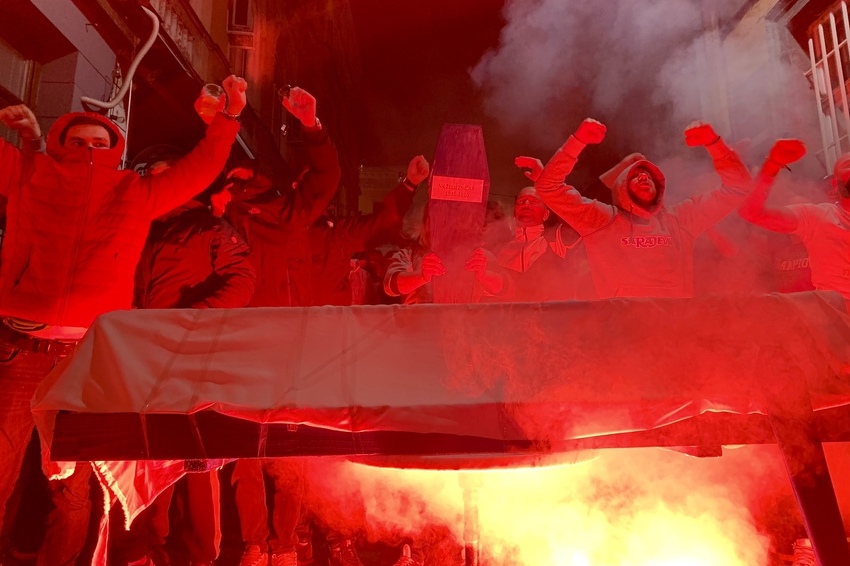 Slavlje navijača Sarajeva (Foto: I. Š./Klix.ba)