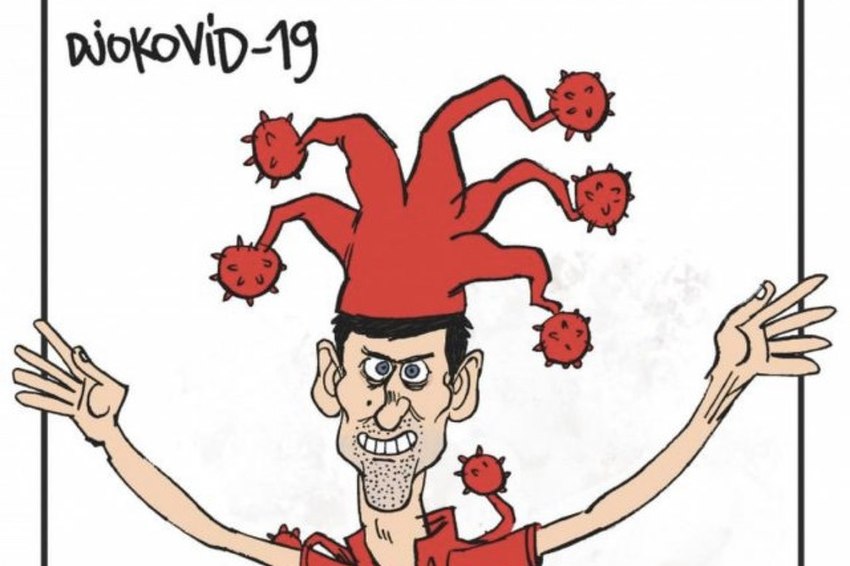 Foto: Karikatura Novaka Đokovića/Twitter