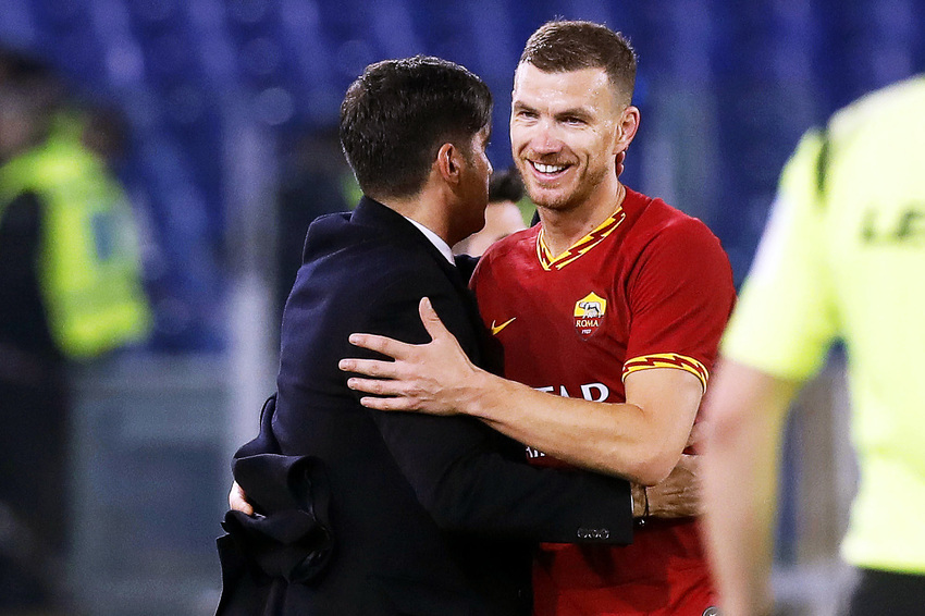 Paulo Fonseca i Edin Džeko (Foto: EPA-EFE)