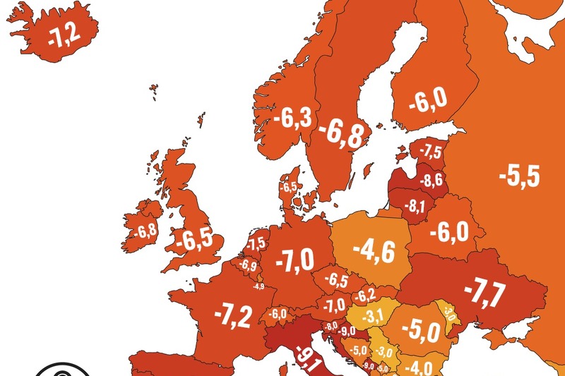 Kako Stoji Bih Ovo Je Mapa Koja Pokazuje Pad Bdp A U Svim Drzavama Evrope