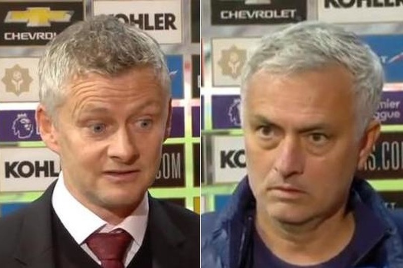 Ole Gunnar Solskjaer i Jose Mourinho (Foto: Screenshot)