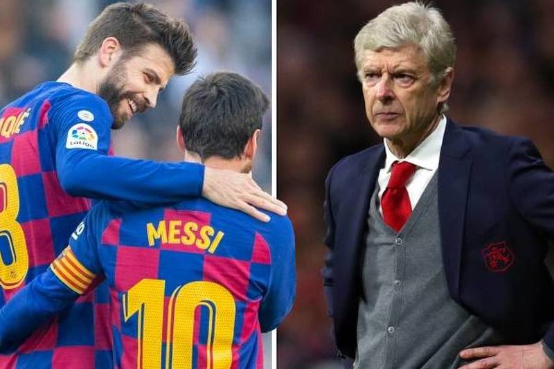 Pique, Messi i Wenger (Foto: Twitter)