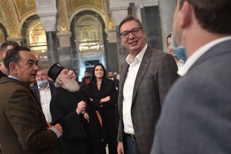 Aleksandar Vučić u posjeti Hramu Svetog Save, Foto: Instagram