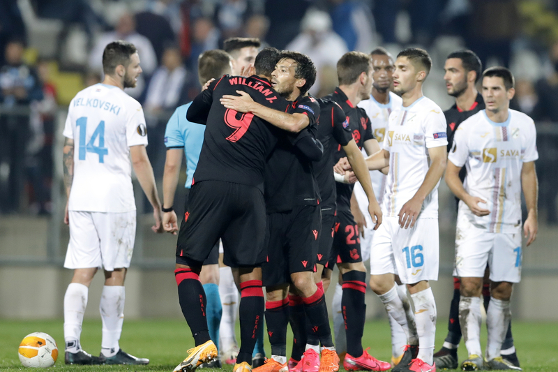 Slavlje igrača Real Sociedada nakon pobjede protiv Rijeke (Foto: EPA-EFE)