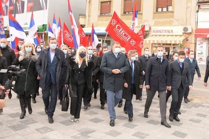 Milorad Dodik i Mićo Mićić na predizbornom skupu u Bijeljini (Foto: SNSD)