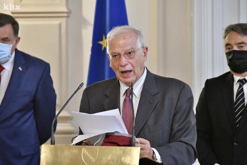 Obraćanje Borrella nakon sastanka u Predsjedništvu BiH (Foto: I. Š./Klix.ba)