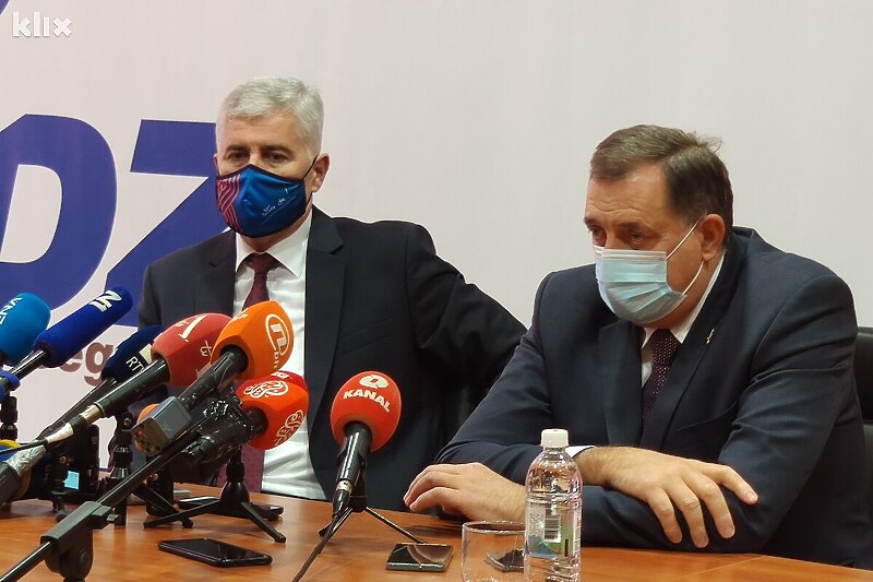 Dragan Čović i Milorad Dodik se obratili javnosti nakon sastanka (Foto: G. Š./Klix.ba)