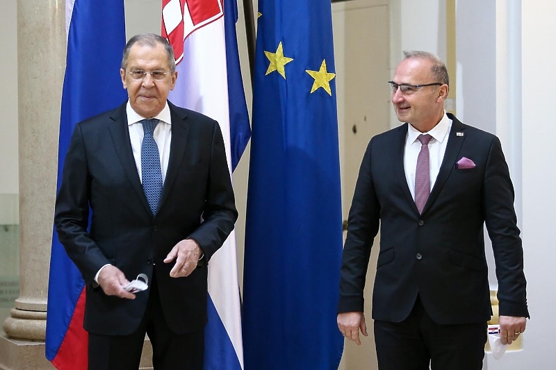 Lavrov i Grlić Radman (Foto: Matija Habljak/PIXSELL)