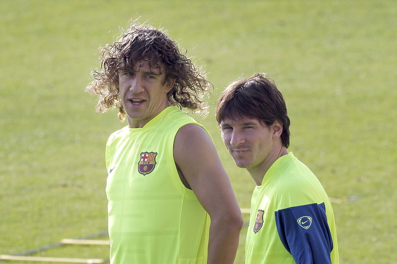 Puyol i Messi na treningu Barcelone 2009. godine (Foto: EPA-EFE)