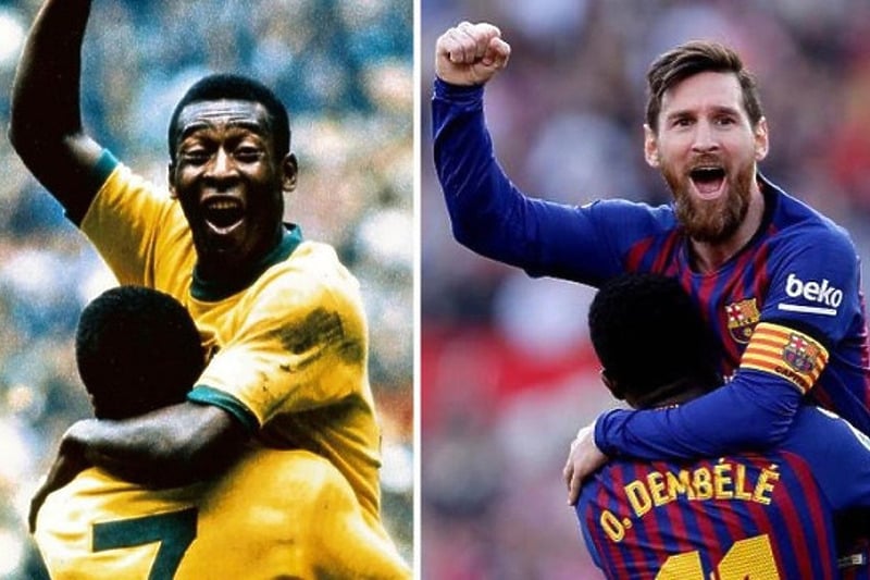 Pele i Messi (Foto: Twitter)