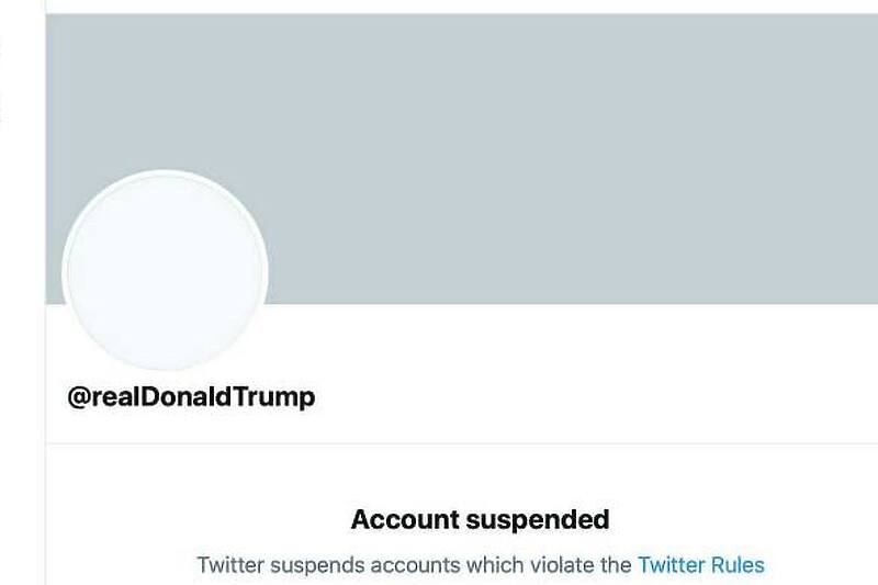 Suspendovan Trumpov račun na Twitteru (Foto: Screenshot)