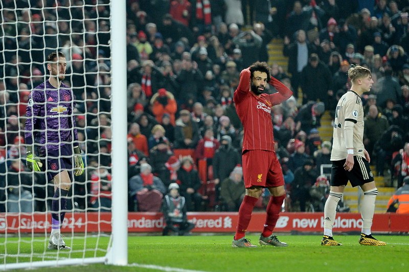 Detalj s posljednjeg meča između Liverpoola i Manchester Uniteda na Anfieldu (Foto: EPA-EFE)