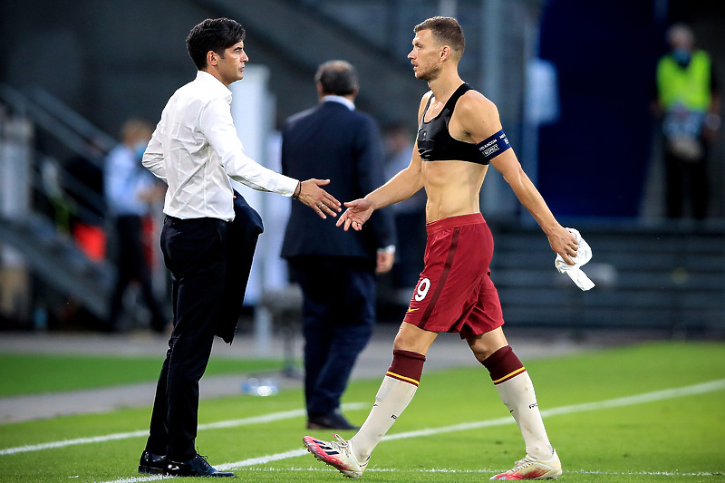 Paulo Fonseca i Edin Džeko (Foto: EPA-EFE)