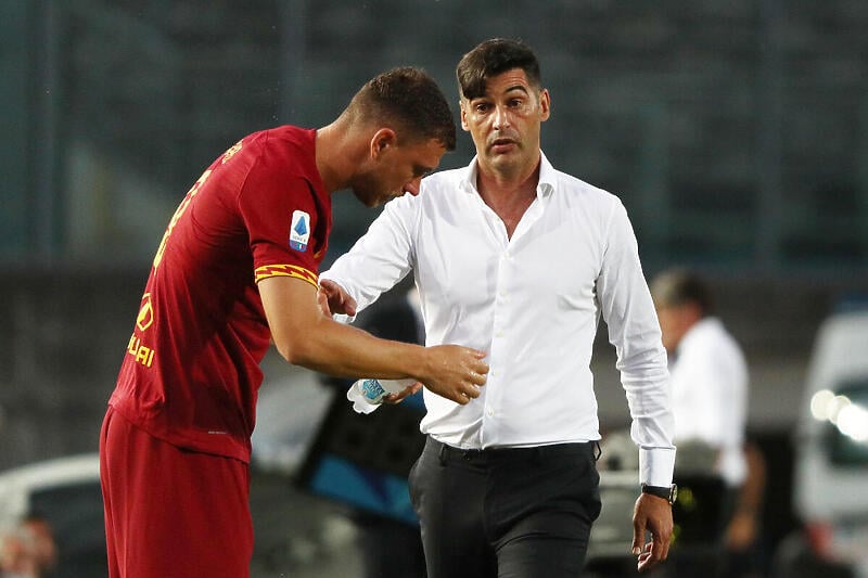 Edin Džeko i Paulo Fonseca (Foto: EPA-EFE)