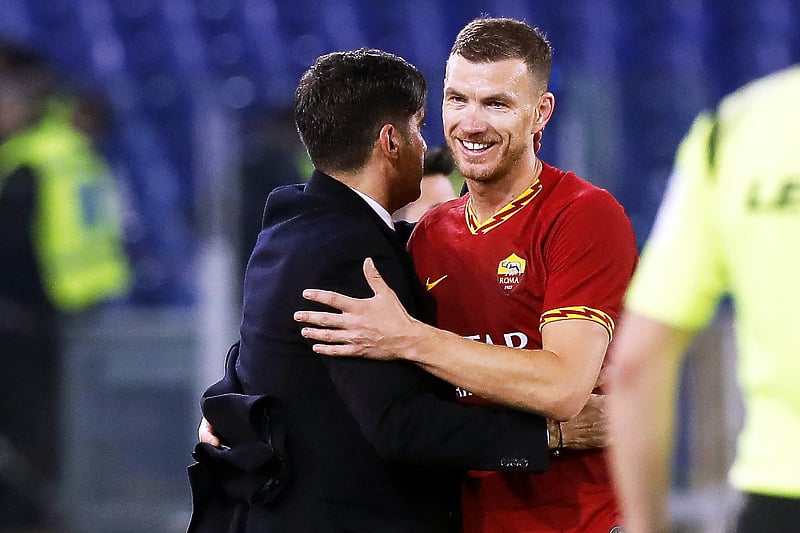 Paulo Fonseca i Edin Džeko (Foto: EPA-EFE)