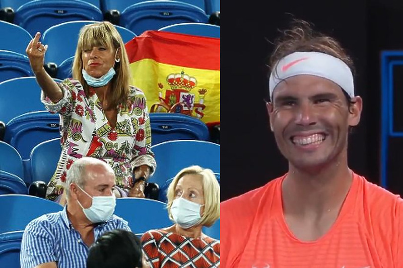 Nadal je u čudu gledao šta se dešava i smijao se (Foto:Screenshot)